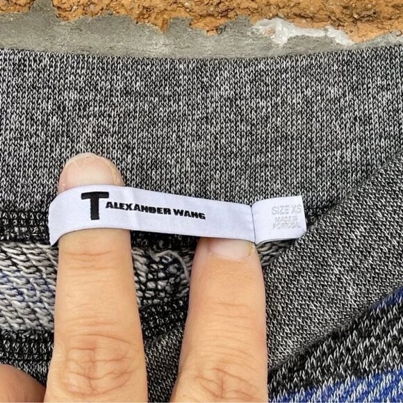 T By Alexander Wang Set Blue Striped Long Sleeve Sweatshirt and shorts XS - Picture 11 of 13